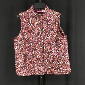 Capagello Flower Print quilted vest size medium